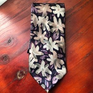 5/$25🔅Andhurst Purple/Silver/Gold Floral Tie